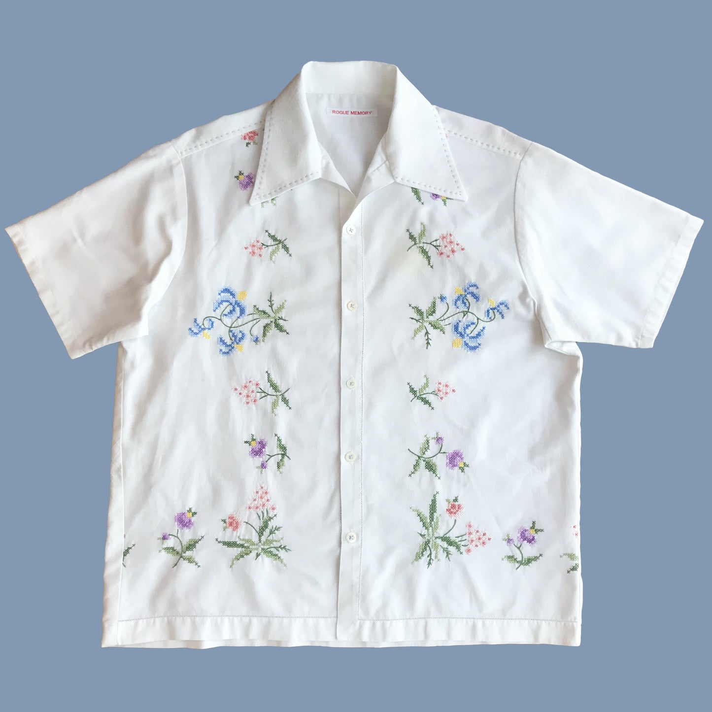 Men's Cross Stitch Embroidered Shirt