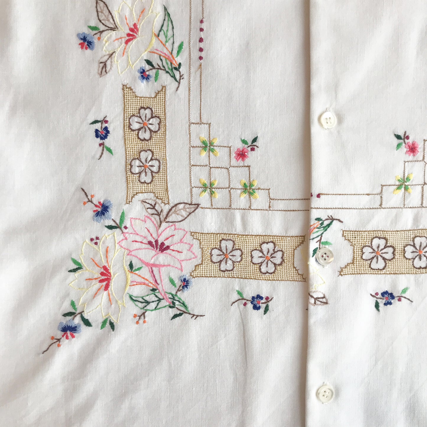 Colourful Men's Hand Embroidered Shirt