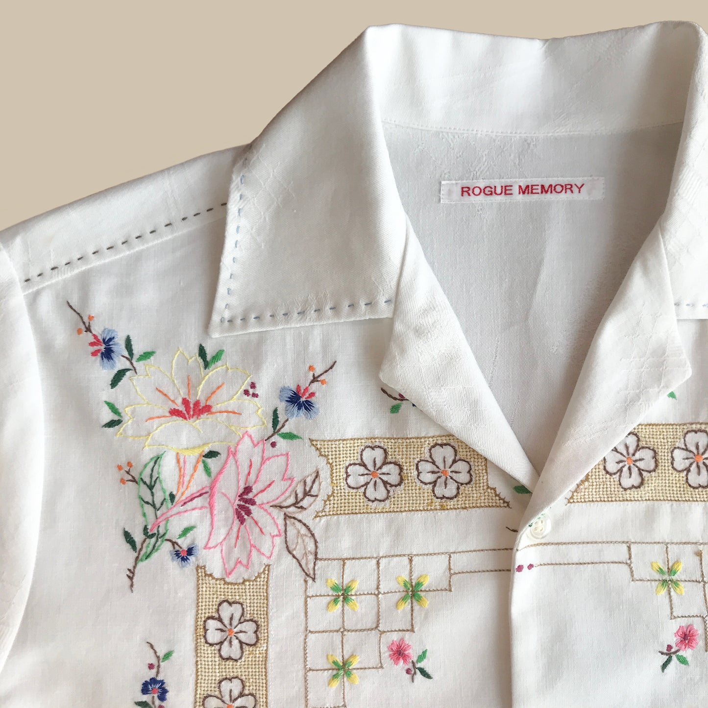 Colourful Men's Hand Embroidered Shirt