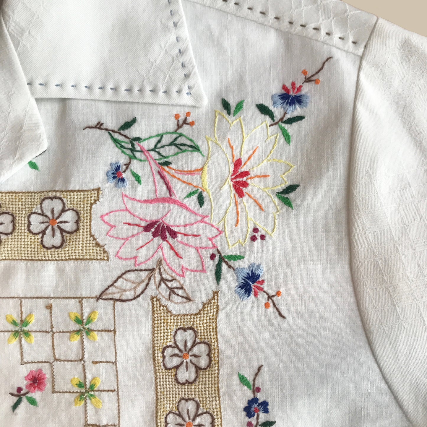 Colourful Men's Hand Embroidered Shirt