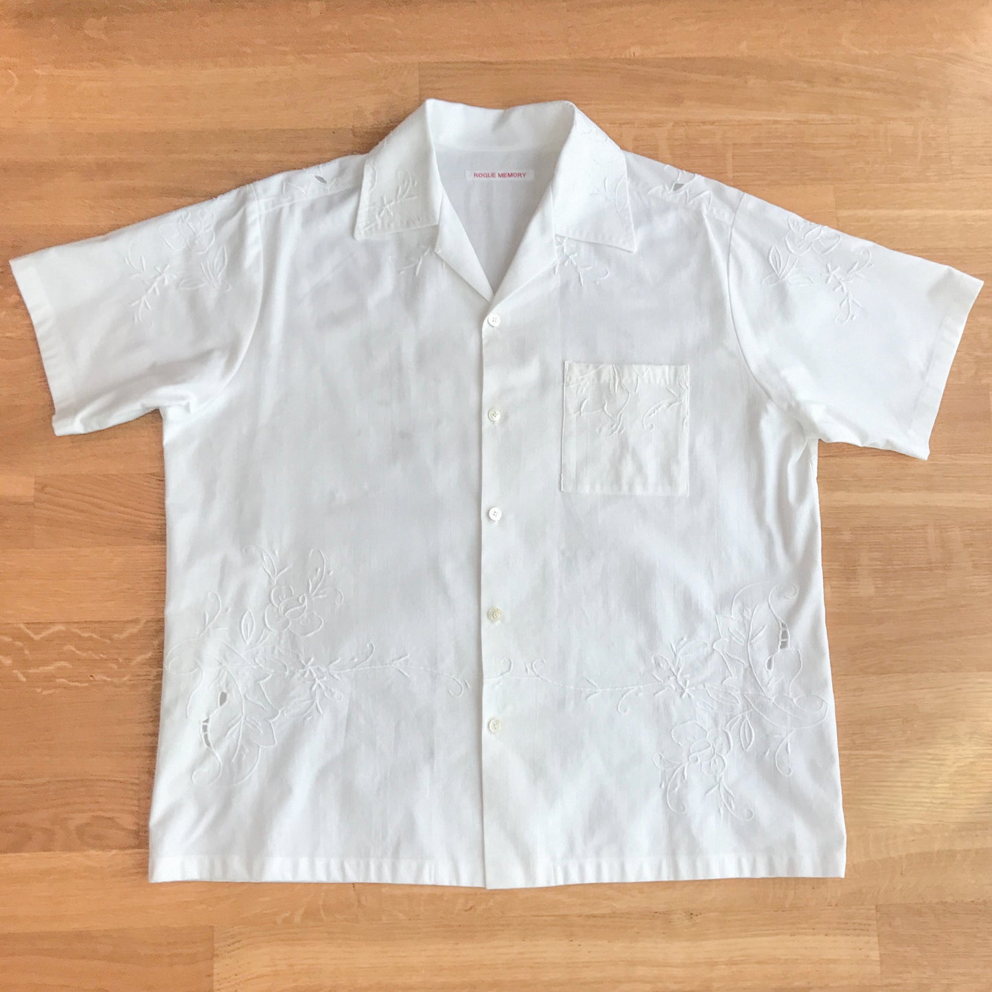 Men's Whitework Embroidered Shirt