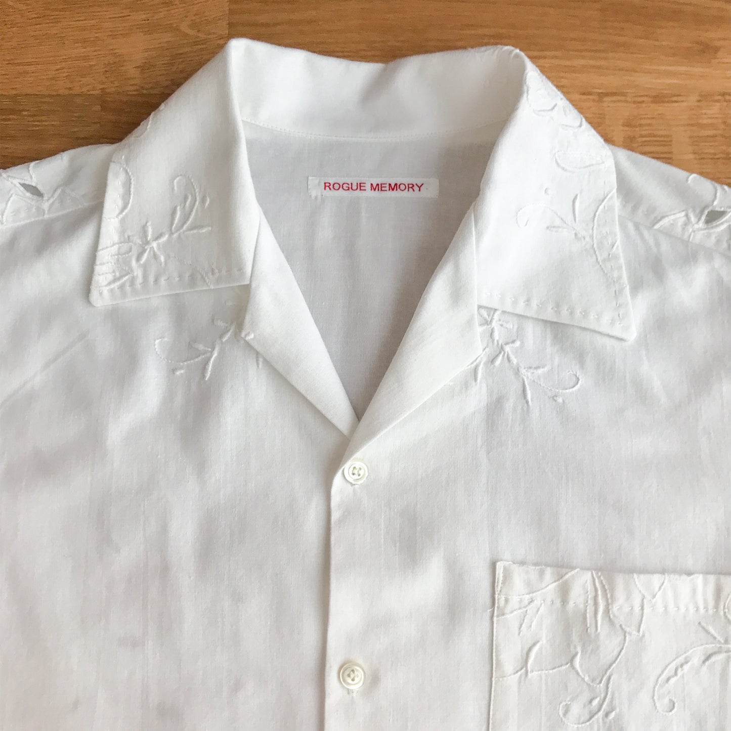 Men's Whitework Embroidered Shirt