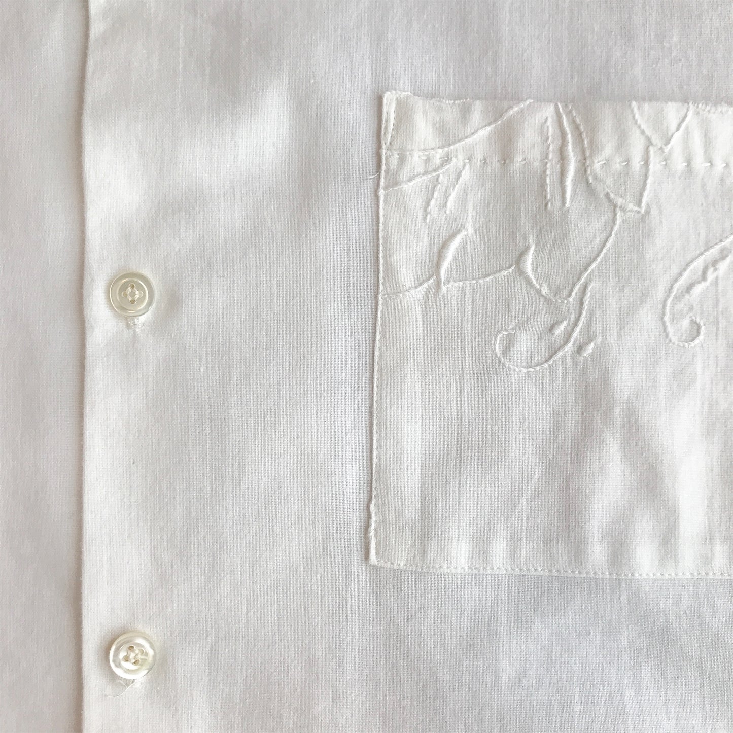 Men's Whitework Embroidered Shirt
