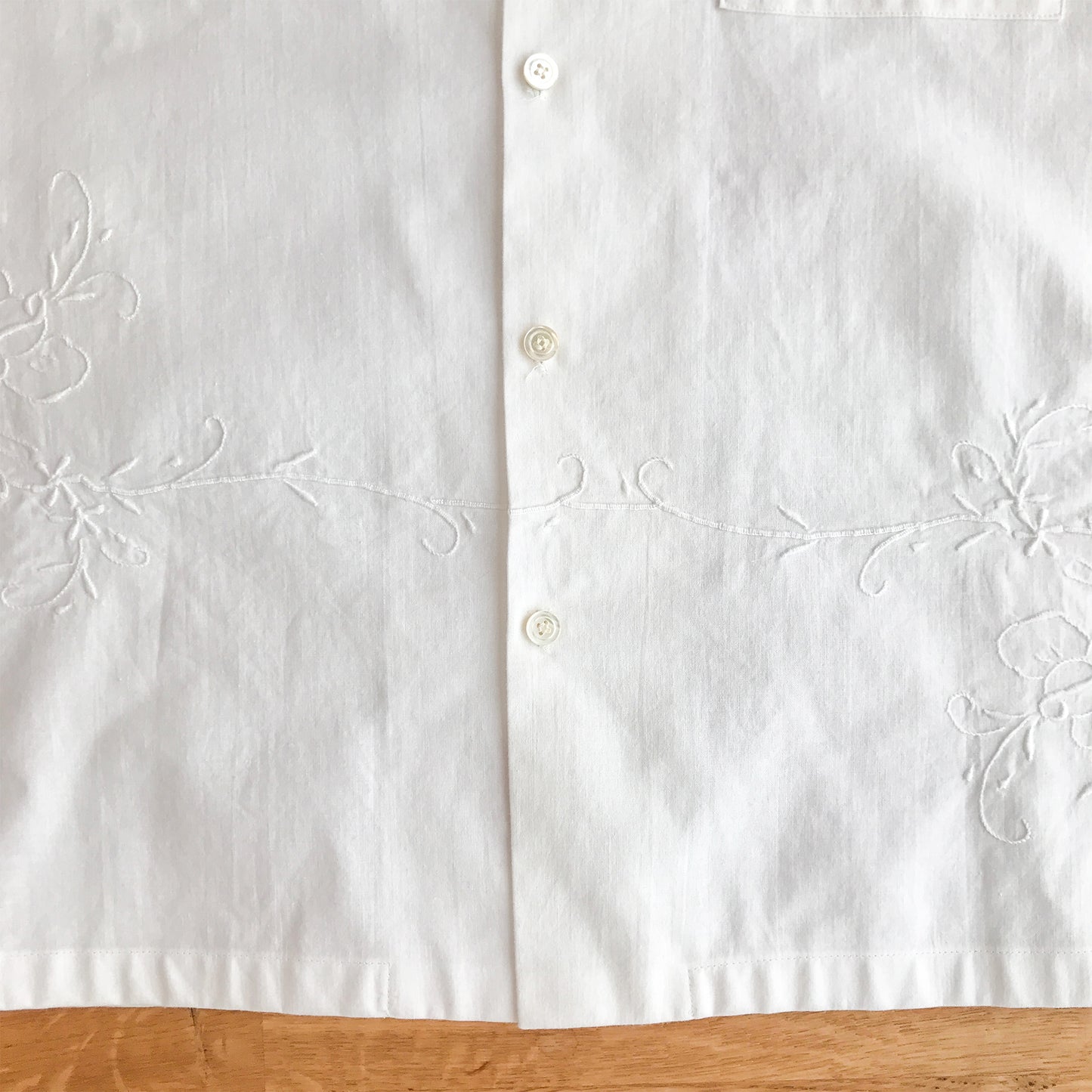 Men's Whitework Embroidered Shirt