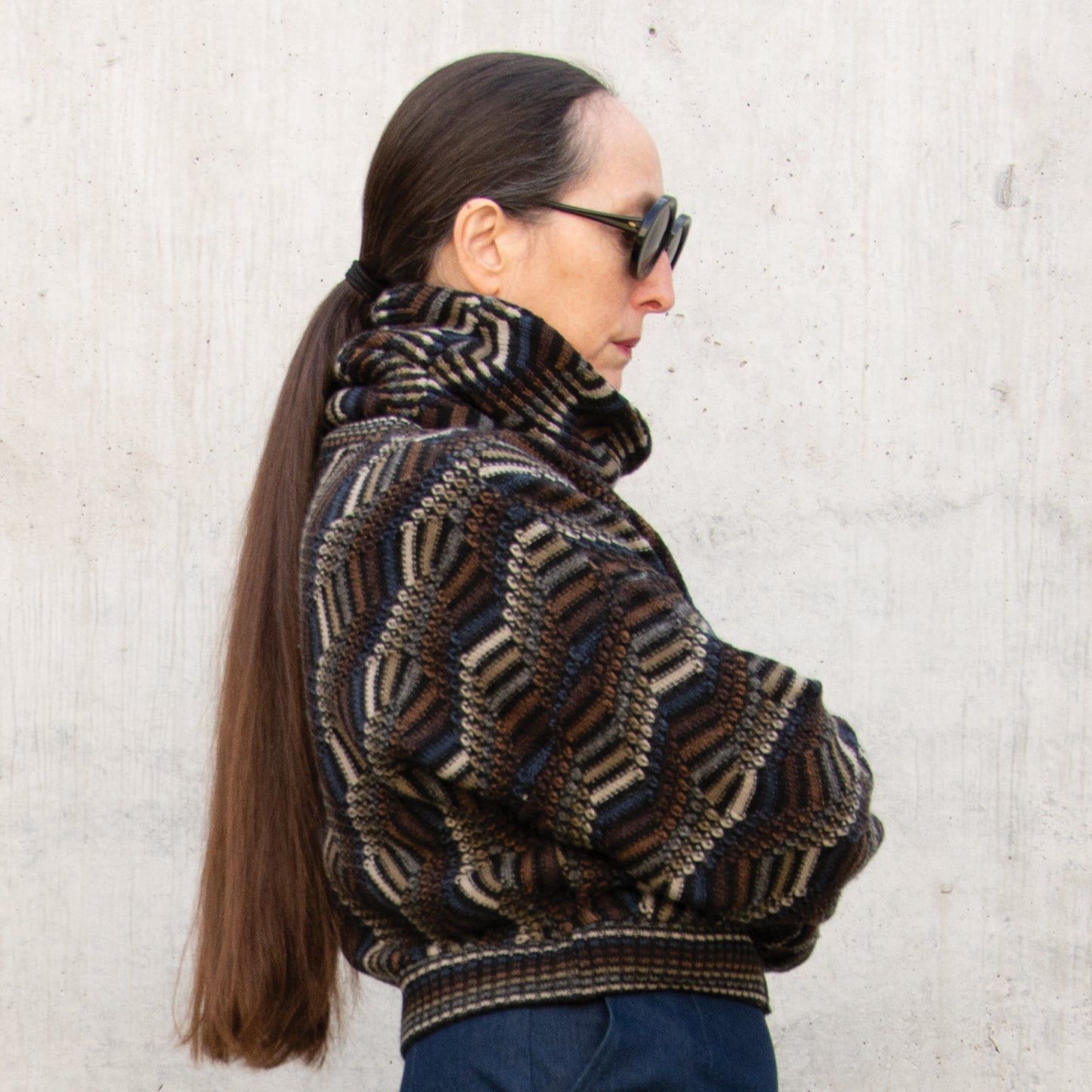 Cropped '80s Sweater with Cowl
