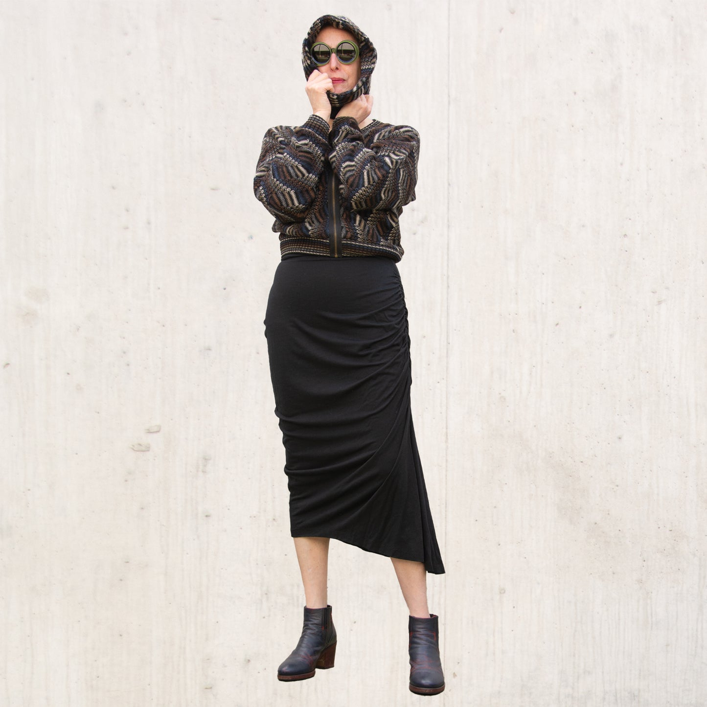 Cropped '80s Sweater with Cowl