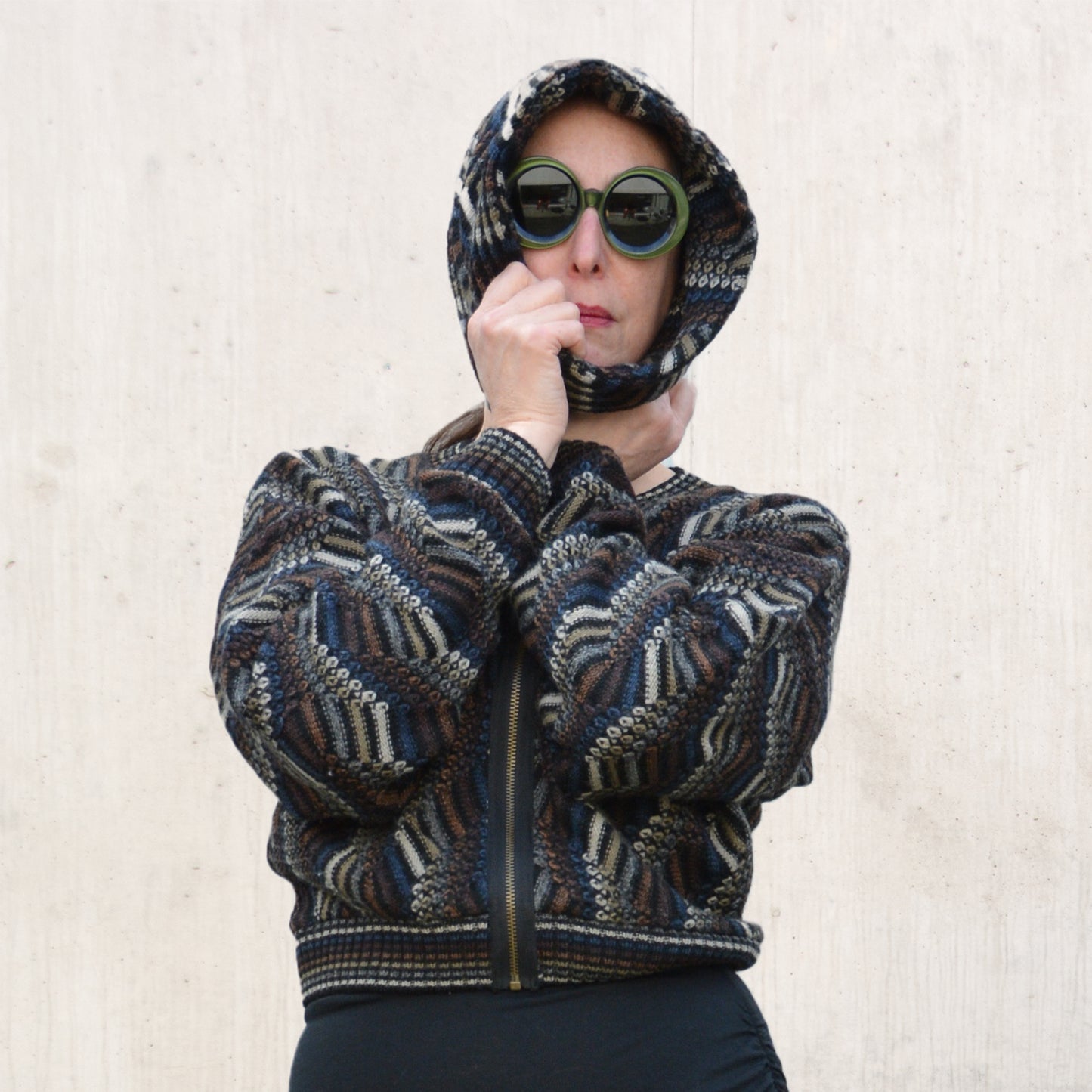 Cropped '80s Sweater with Cowl