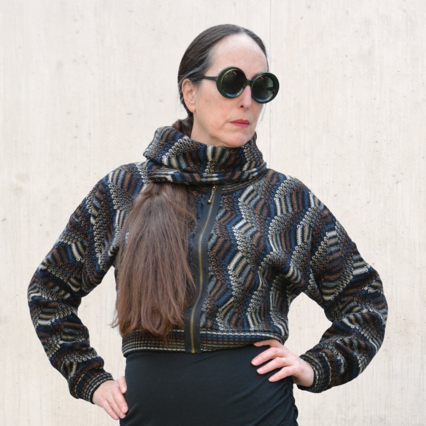 Cropped '80s Sweater with Cowl