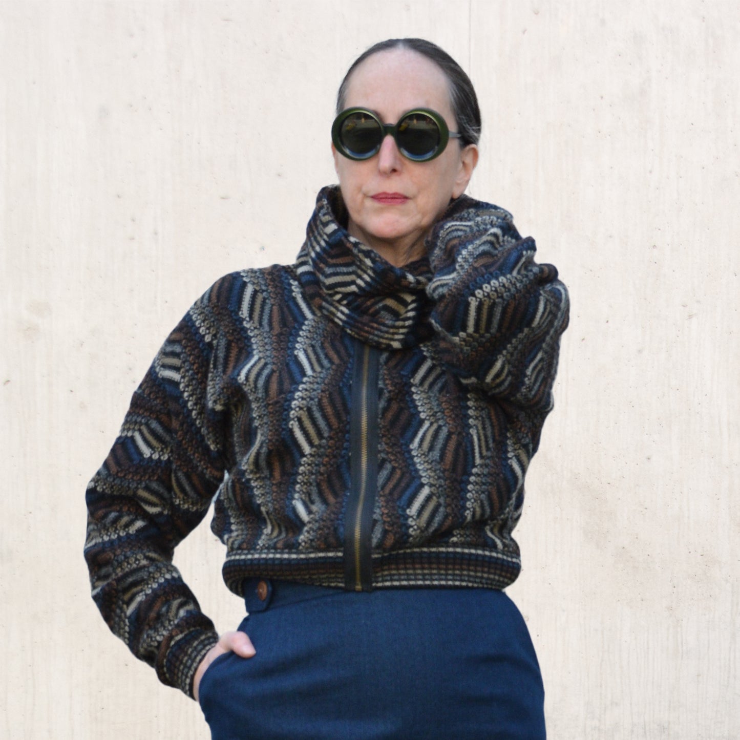 Cropped '80s Sweater with Cowl