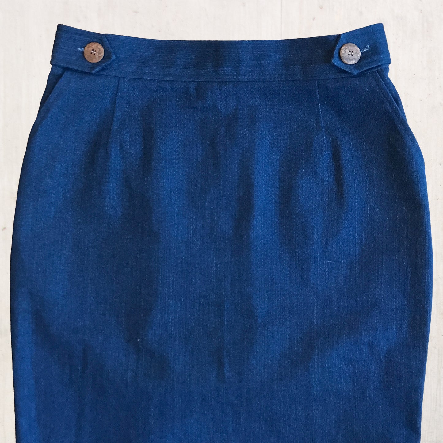 Denim Pencil Skirt with Pockets