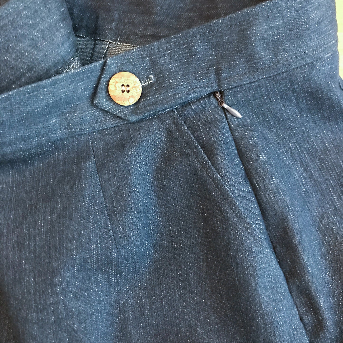 Denim Pencil Skirt with Pockets