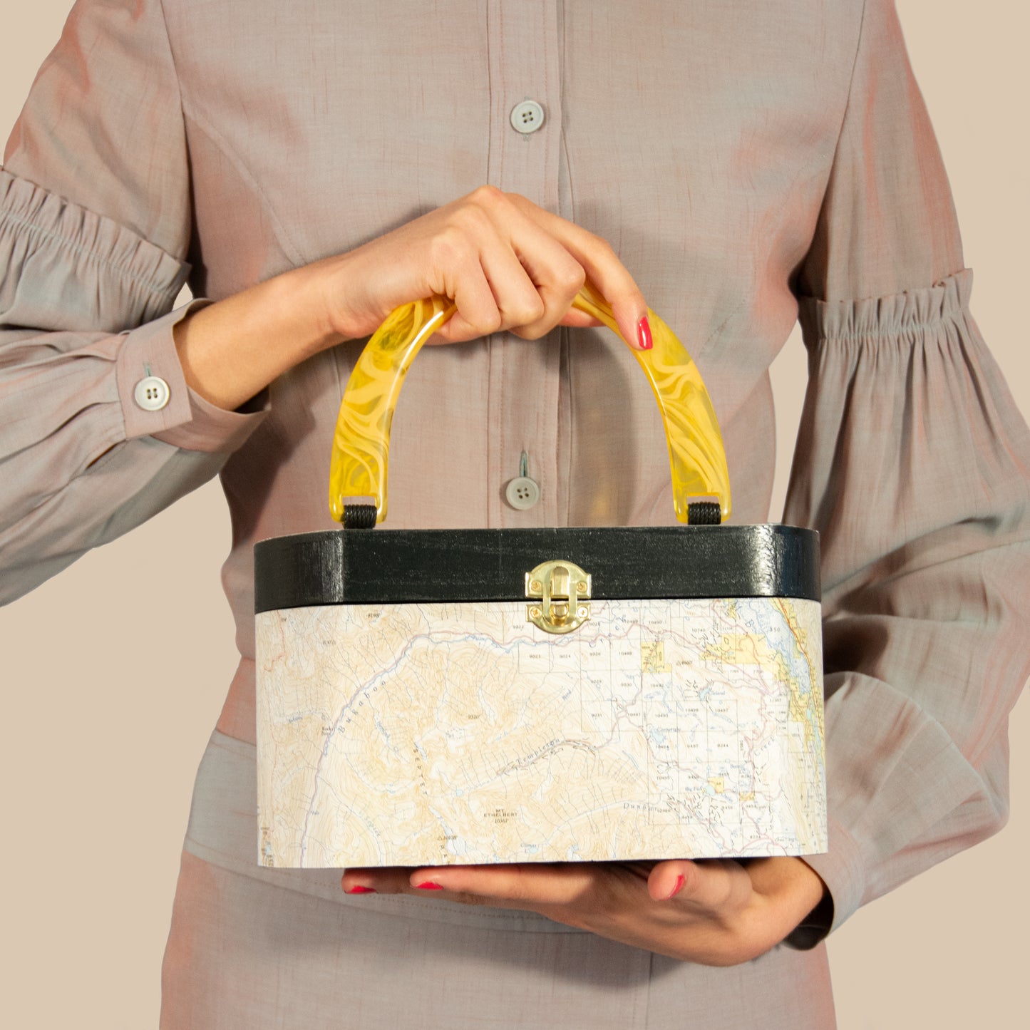 Vintage Map Découpage Box Purse