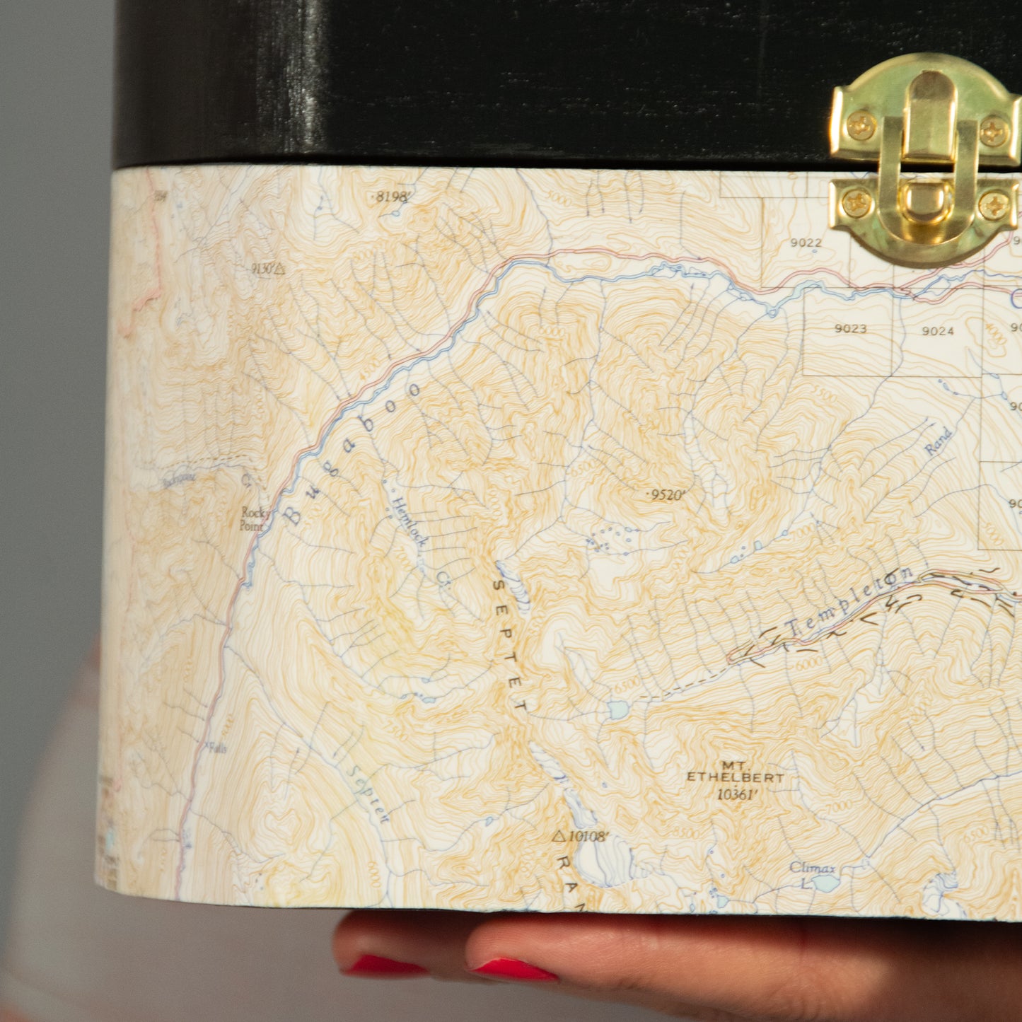 Vintage Map Découpage Box Purse