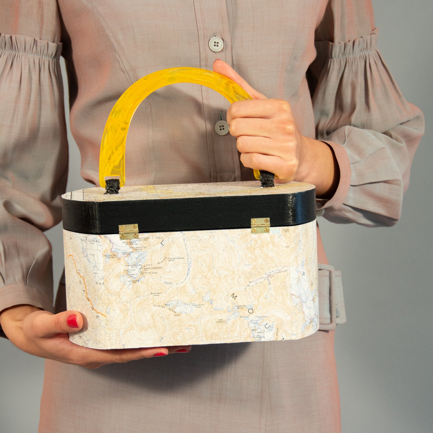 Vintage Map Découpage Box Purse