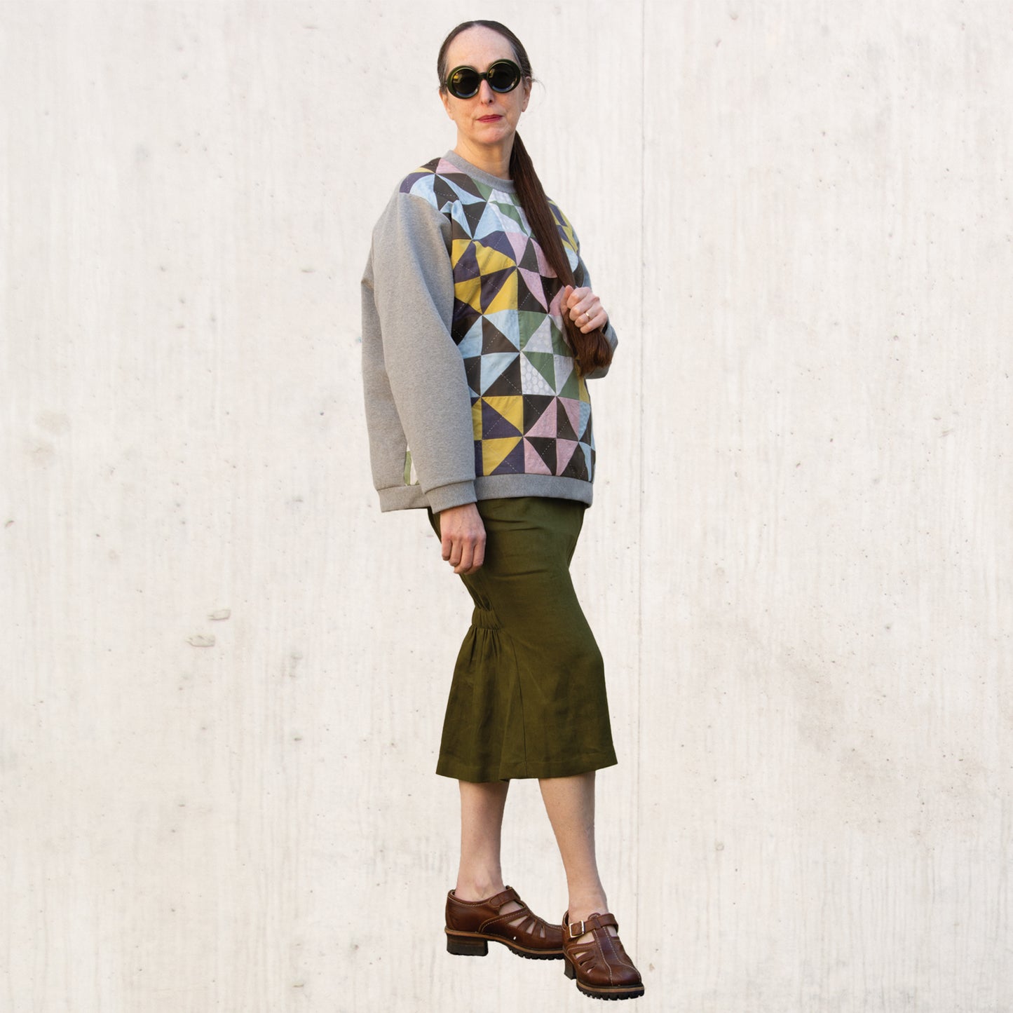 Quilted Patchwork Sweatshirt