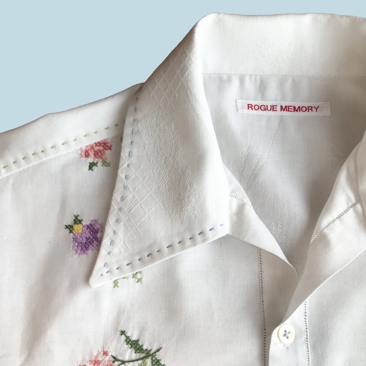 Men's Cross Stitch Embroidered Shirt