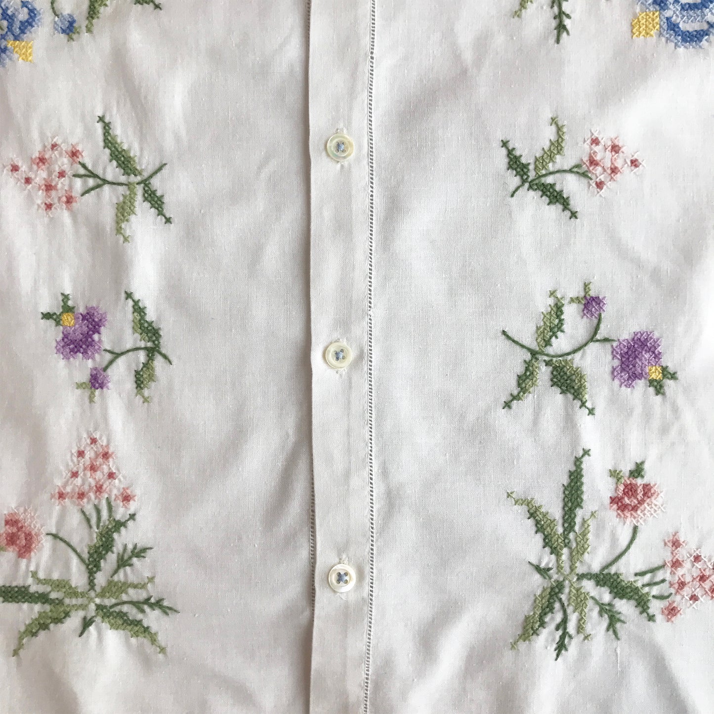 Men's Cross Stitch Embroidered Shirt