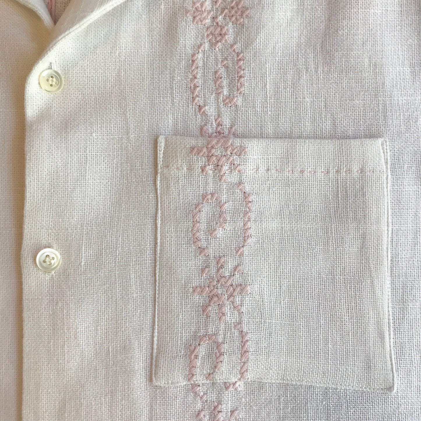 Cross Stitch Embroidered Men's Shirt