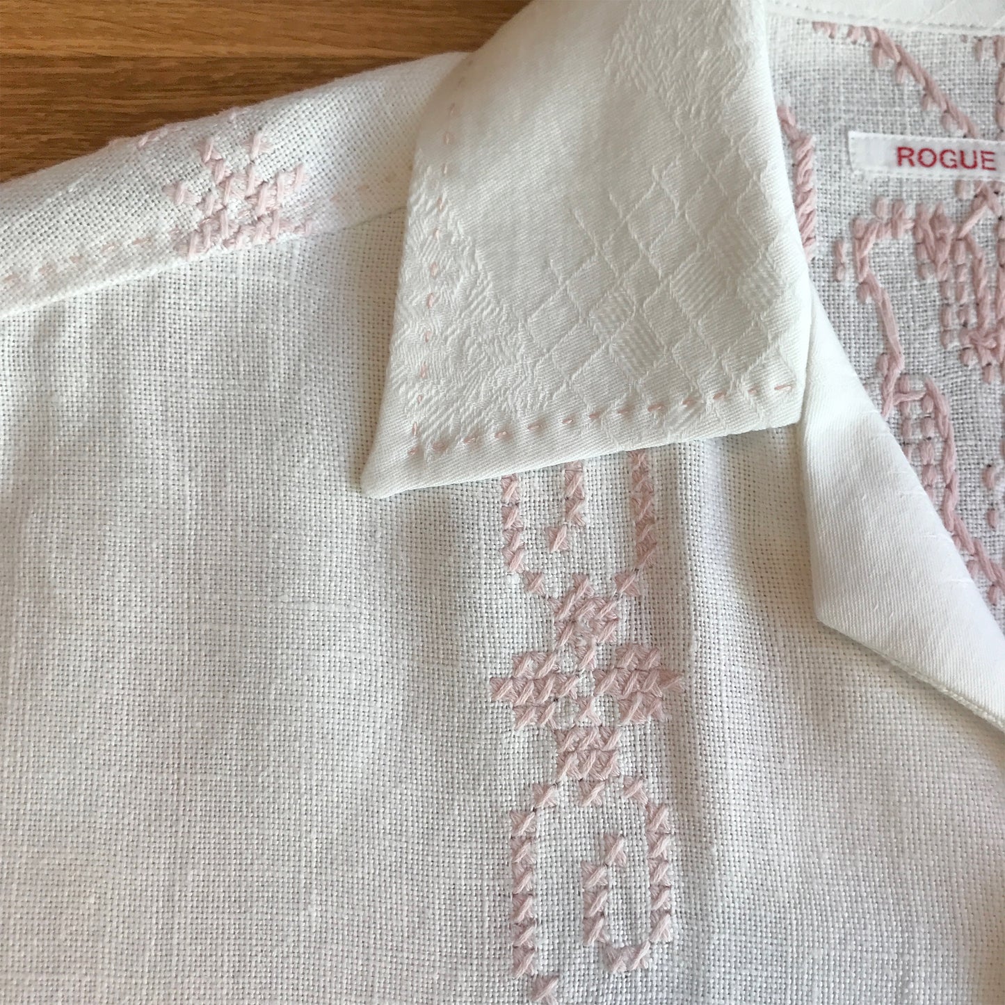 Cross Stitch Embroidered Men's Shirt