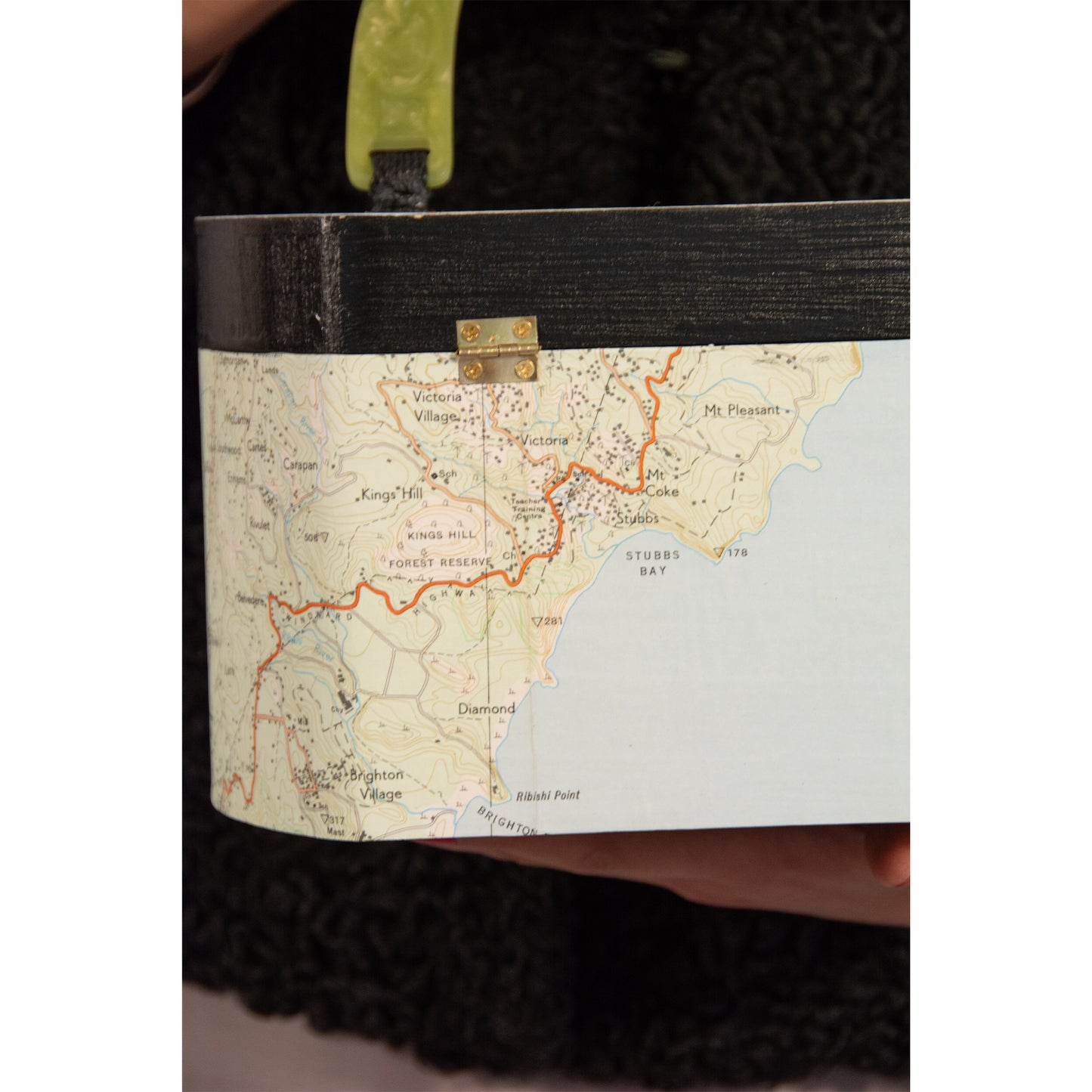 Vintage Map Découpage Box Purse